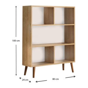 Βιβλιοθήκη Cube Megapap χρώμα oak 80x24x100εκ. - Image 4