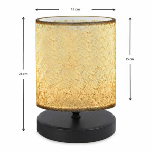 Φωτιστικό επιτραπέζιο Hassard Megapap ύφασμα/Mdf χρώμα μπεζ/μαύρο 15x16x22εκ. - Image 3