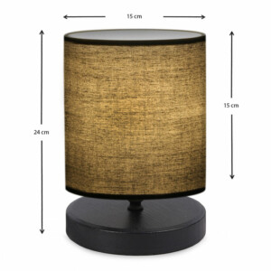 Φωτιστικό επιτραπέζιο Hassard Megapap ύφασμα/Mdf χρώμα μαύρο 15x16x22εκ. - Image 3