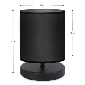 Φωτιστικό επιτραπέζιο Hassard Megapap ύφασμα/Mdf χρώμα μαύρο 15x16x22εκ. - Image 4