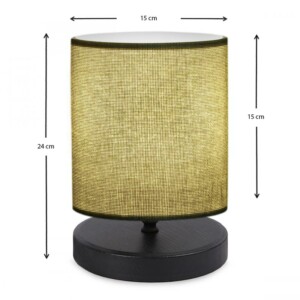 Φωτιστικό επιτραπέζιο Hassard Megapap ύφασμα/Mdf χρώμα πράσινο/μαύρο 15x16x22εκ. - Image 3