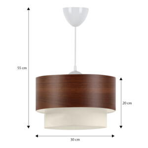 Φωτιστικό οροφής Whitehouse Megapap υφασμάτινο μονόφωτο χρώμα καφέ 30x20x55εκ. - Image 3