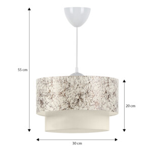 Φωτιστικό οροφής Whitehouse Megapap υφασμάτινο μονόφωτο χρώμα λευκό - μαύρο 30x20x55εκ. - Image 3