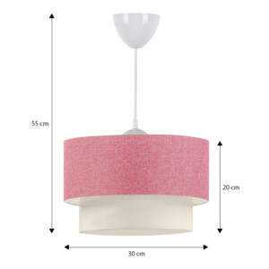 Φωτιστικό οροφής Whitehouse Megapap υφασμάτινο μονόφωτο χρώμα ροζ 30x20x55εκ. - Image 3