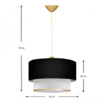 Φωτιστικό οροφής Barnhart Megapap υφασμάτινο μονόφωτο χρώμα μαύρο/χρυσό 30x20x70εκ. - Image 3