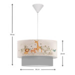 Φωτιστικό οροφής Goofy Megapap υφασμάτινο μονόφωτο με χαριτωμένα ζωάκια 30x20x70εκ. - Image 3