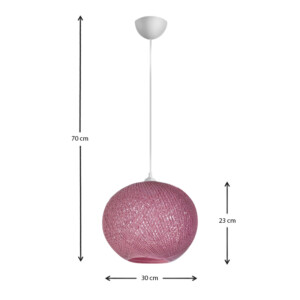 Φωτιστικό οροφής Gibson Megapap από σχοινί μονόφωτο χρώμα ροζ 30x23x70εκ. - Image 3