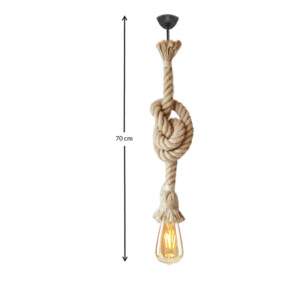 Φωτιστικό οροφής Meline Megapap σχοινί μονόφωτο χρώμα φυσικό 70εκ. - Image 3