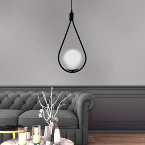 Φωτιστικό οροφής Shemesh Megapap E27 μεταλλικό μονόφωτο χρώμα μαύρο 20x20x85εκ. - Image 2