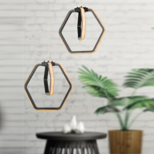 Φωτιστικό οροφής Led Holt Megapap μεταλλικό δίφωτο χρώμα μαύρο 20x20x68εκ. - Image 2