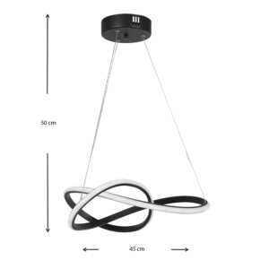 Φωτιστικό οροφής Led Luciano Megapap μεταλλικό μονόφωτο χρώμα μαύρο 47x40x60εκ. - Image 3