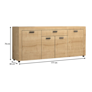 Μπουφές Joseph Megapap χρώμα φυσικό οξιάς 177x40x76εκ. - Image 4