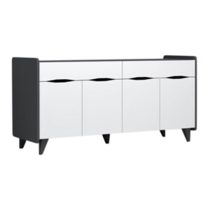 Μπουφές Sila Megapap χρώμα λευκό - ανθρακί 140x45x72εκ. - Image 3