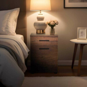 Κομοδίνο - Συρταριέρα γραφείου Trendline Megapap χρώμα καρυδί 40x39x57εκ. - Image 2