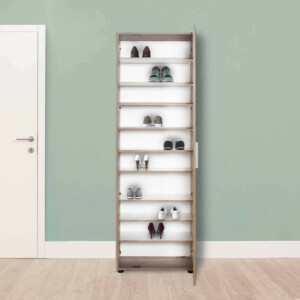 Ντουλάπα ρούχων - παπουτσοθήκη 30 ζευγών Porto μονόφυλλη με καθρέφτη tori 60x36x187εκ. - Image 3
