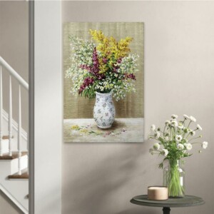 Πίνακας σε καμβά "Flowers in Vase" Megapap ψηφιακής εκτύπωσης 60x90x3εκ. - Image 2