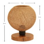 Φωτιστικό επιτραπέζιο Bonnie Megapap E27 κλωστή/Mdf χρώμα φυσικό/καφέ 19x15x22εκ. - Image 3