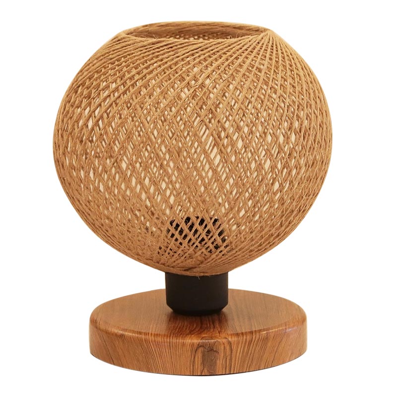 Φωτιστικό επιτραπέζιο Bonnie Megapap E27 κλωστή/Mdf χρώμα φυσικό/καφέ 19x15x22εκ. Φωτιστικό επιτραπέζιο Bonnie Megapap E27 κλωστή/Mdf χρώμα φυσικό/καφέ 19x15x22εκ.