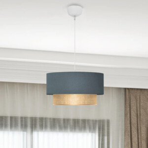 Φωτιστικό οροφής Lucifer Megapap E27 υφασμάτινο μονόφωτο χρώμα μπλε ανθρακί 30x15x70εκ. - Image 2