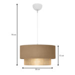 Φωτιστικό οροφής Lucifer Megapap E27 υφασμάτινο μονόφωτο χρώμα μπεζ 30x15x70εκ. - Image 3