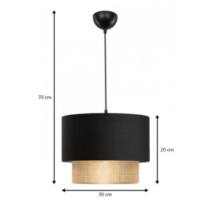 Φωτιστικό οροφής Lucifer Megapap E27 υφασμάτινο μονόφωτο χρώμα μαύρο 30x20x70εκ. - Image 3