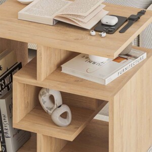 Βοηθητικό τραπεζάκι Labirent Megapap χρώμα sapphire oak 54x40x45εκ. - Image 2