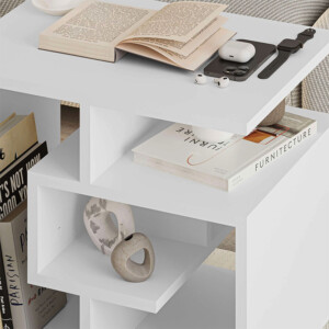 Τραπεζάκι βοηθητικό Labirent Megapap Megapap χρώμα λευκό 54x40x45εκ. - Image 2