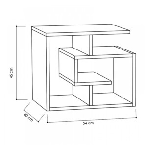 Τραπεζάκι βοηθητικό Labirent Megapap Megapap χρώμα λευκό 54x40x45εκ. - Image 4