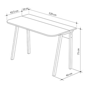 Γραφείο εργασίας Luton Megapap χρώμα ανοιχτή μόκα/λευκό 120x60x75εκ. - Image 4
