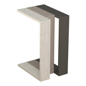 Τραπεζάκι βοηθητικό Muju Megapap ανοιχτή μόκα/λευκό αντικέ/ανθρακί 30x40x57εκ. - Image 3