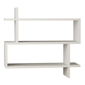 Ραφιέρα τοίχου Paralel Megapap χρώμα λευκό 70x22x65εκ. - Image 3