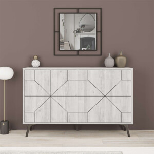 Μπουφές Dune Megapap χρώμα λευκό αντικέ 123x35x77,4εκ. - Image 3