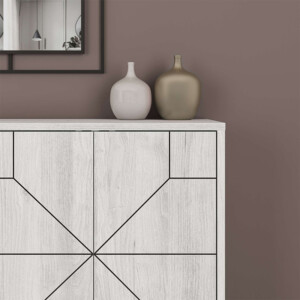 Μπουφές Dune Megapap χρώμα λευκό αντικέ 123x35x77,4εκ. - Image 4