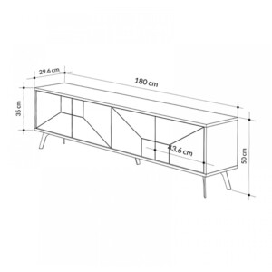Έπιπλο τηλεόρασης Dune Megapap χρώμα sapphire oak 180x29,6x50εκ. - Image 6