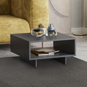 Τραπεζάκι σαλονιού Hola Megapap χρώμα ανθρακί 60x60x32εκ.