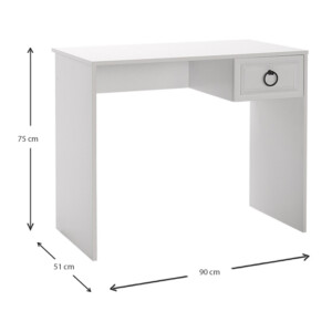 Γραφείο εργασίας Hampton Megapap χρώμα λευκό 90x51x75εκ. - Image 5