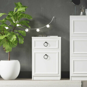 Κομοδίνο Hampton Megapap χρώμα λευκό 40x38x63εκ. - Image 3