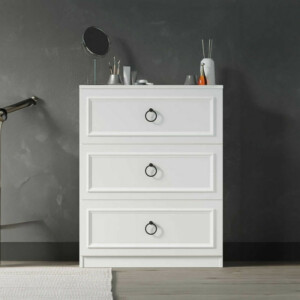 Συρταριέρα Hampton Megapap χρώμα λευκό 72x44x93εκ. - Image 2