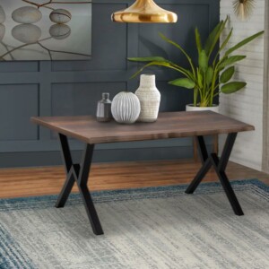 Τραπέζι Walter Megapap Mdf - μεταλλικό χρώμα καρυδί 140x80x75εκ. - Image 3