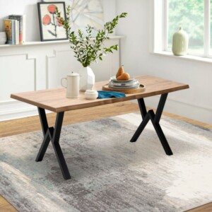 Τραπέζι Walter Megapap Mdf - μεταλλικό χρώμα ακακίας 160x80x75εκ. - Image 3