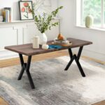 Τραπέζι Walter Megapap Mdf - μεταλλικό χρώμα καρυδί 160x80x75εκ. - Image 3