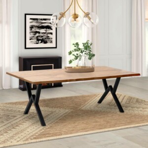 Τραπέζι Walter Megapap Mdf - μεταλλικό χρώμα ακακίας 200x100x75εκ. - Image 3