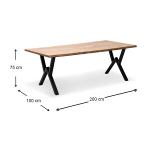 Τραπέζι Walter Megapap Mdf - μεταλλικό χρώμα ακακίας 200x100x75εκ. - Image 6