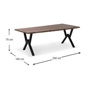 Τραπέζι Walter Megapap Mdf - μεταλλικό χρώμα καρυδί 200x100x75εκ. - Image 6