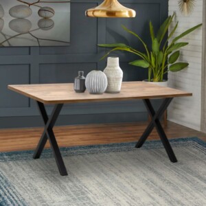 Τραπέζι Jeremy Megapap Mdf - μεταλλικό χρώμα ακακίας 140x80x75εκ. - Image 2