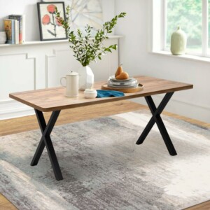 Τραπέζι Jeremy Megapap Mdf - μεταλλικό χρώμα ακακίας 160x80x75εκ. - Image 2