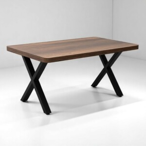 Τραπεζάκι σαλονιού Jeremy Megapap Mdf - μεταλλικό χρώμα καρυδί 100x60x45εκ. - Image 2