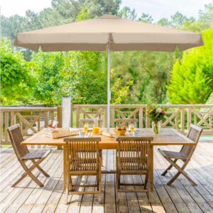 Ομπρέλα κήπου Zola Megapap αλουμινίου χρώμα εκρού 2x3m. - Image 2