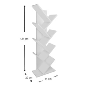 Βιβλιοθήκη Milton Megapap χρώμα λευκό 44x22x121εκ. - Image 5