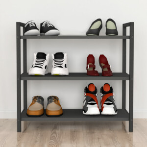 Παπουτσοθήκη Navari Megapap 9 ζευγών μεταλλική - μελαμίνης χρώμα μαύρο - ανθρακί 66x36x70εκ. - Image 3